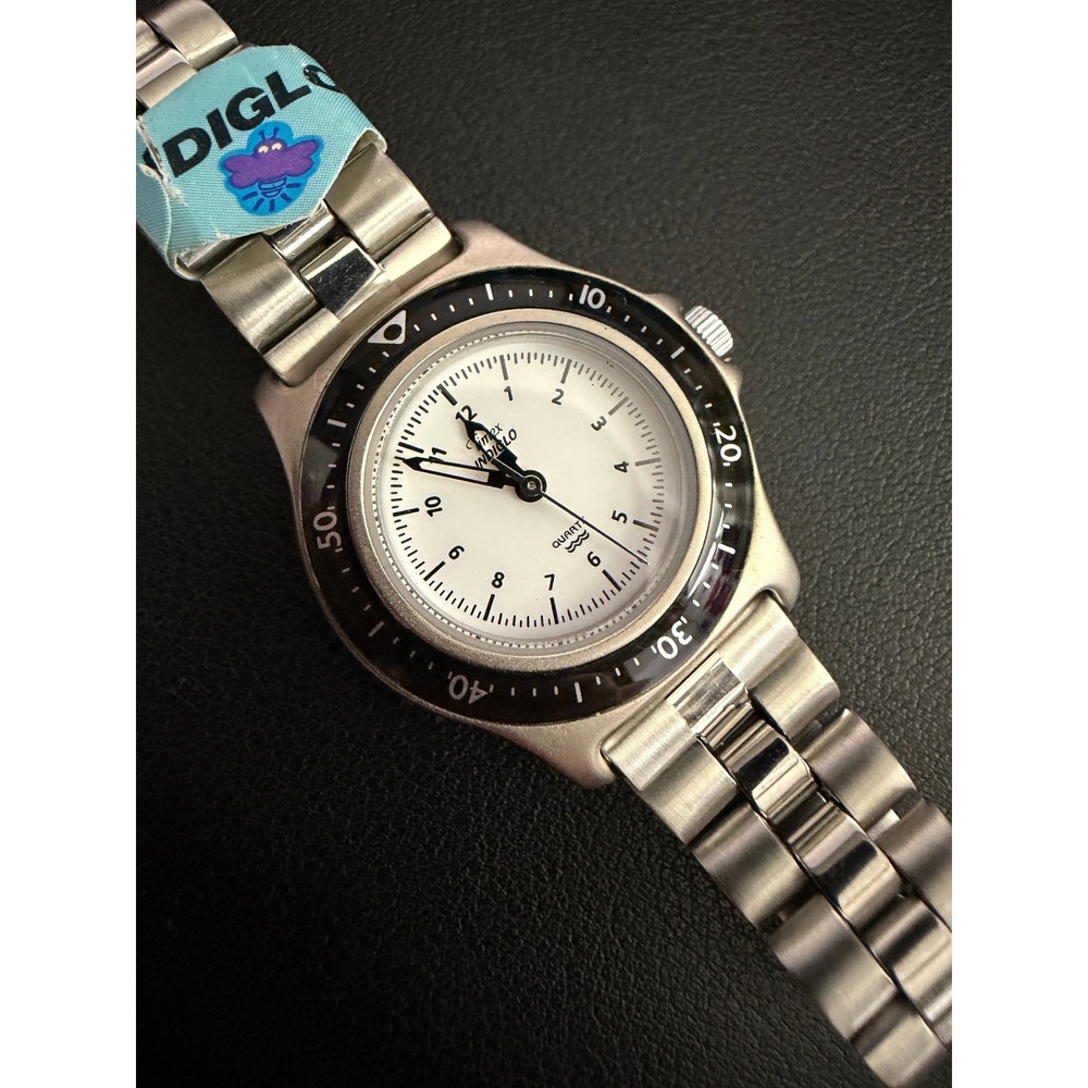 Timex Watch Indiglo Silver Tone New Battery Never Worn